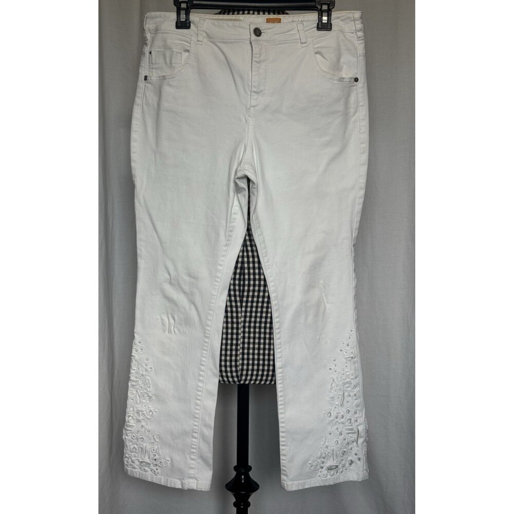Anthropologie Pilcro & The Letterpress Stet Mid Rise CUtout Cropped Jeans Sz 31